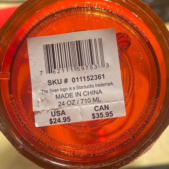 Nwt starbucks cold brewe pink and orange sherbet limited edition - Picture 11 of 13